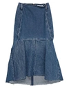 Balenciaga 3d Molded Flare Hem Denim Midi Skirt In Blue