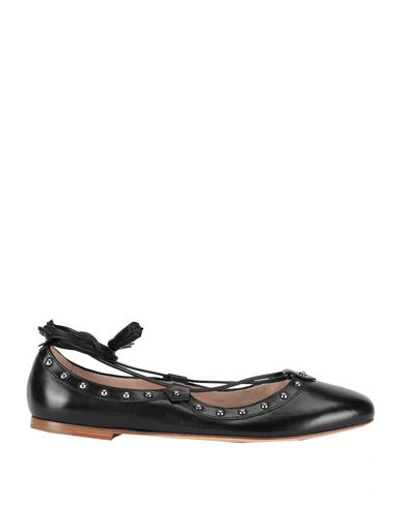 TOD'S TOD'S WOMAN BALLET FLATS BLACK SIZE 7 LEATHER,11797570DK 6