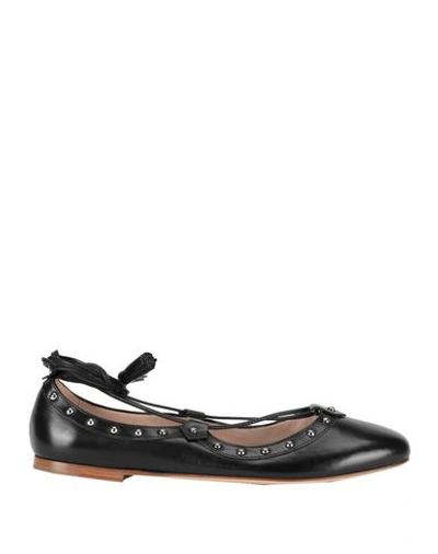 TOD'S TOD'S WOMAN BALLET FLATS BLACK SIZE 5.5 LEATHER,11797570DK 6