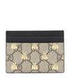 GUCCI GG Supreme Bees card holder,P00435316