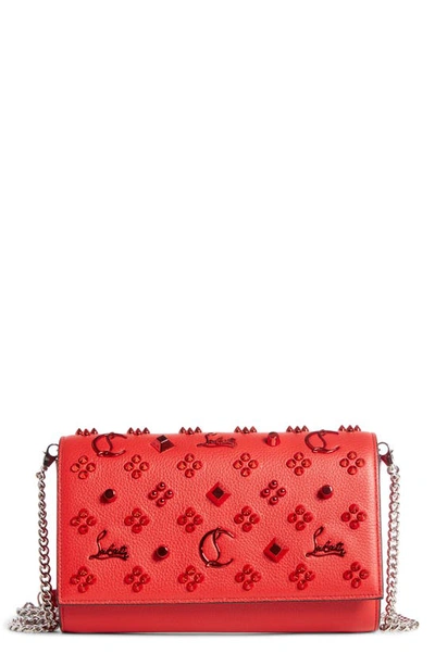 Christian Louboutin Paloma Empire Calfskin Clutch In Loubi