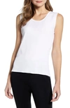Ming Wang Plus Size Scoop Neck Knit Tank In White