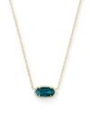 Kendra Scott Elisa Pendant Necklace In Gold/ Aqua Apatite