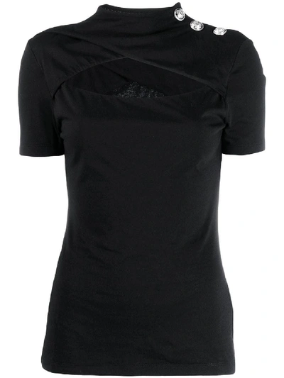 Balmain Black Cotton T-shirt