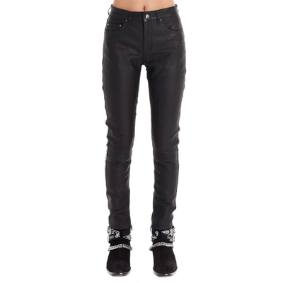 Amiri Jeans In Black Leather And Fabric