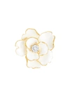 KENNETH JAY LANE Crystal centre flower-shaped glaze brooch