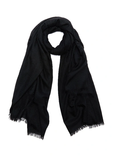 Johnstons Of Elgin Tissue Blanket Cashmere Scarf In Black,black