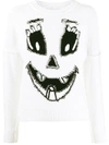Moschino Pumpkin Face Pullover In White In White
