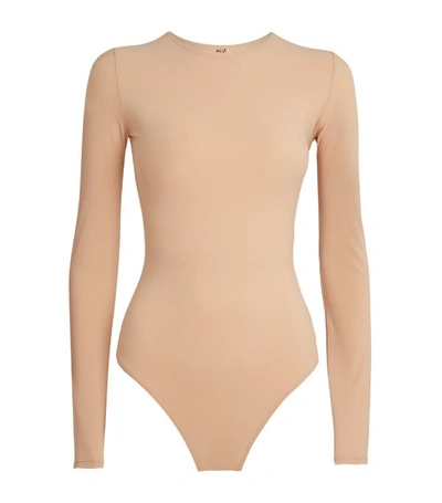 Alix Leroy Stretch-jersey Thong Bodysuit In Sand