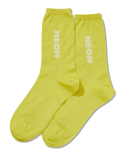 Hot Sox Color Names Seamless Socks, Yellow In Neon Yellow