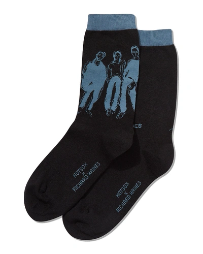 Hot Sox X Richard Haines Novelty Art Socks In Black