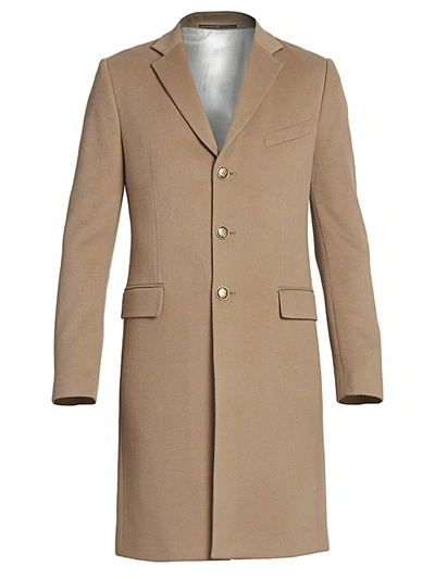 Givenchy Long Wool & Cashmere Coat In Camel