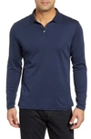 Robert Barakett Batiste Long Sleeve Polo In Deep Lake