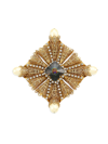 KENNETH JAY LANE WOMEN'S ANTIQUE GOLDPLATED, CRYSTAL & FAUX-PEARL BROOCH,400011941336