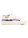 SOLUDOS Rainbow Wave Embroidered Leather Trainers