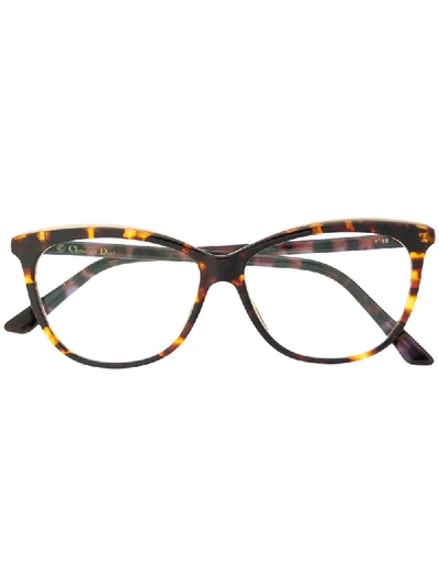 Dior Eyewear Montaigne49 Tortoise Acetate In Brown