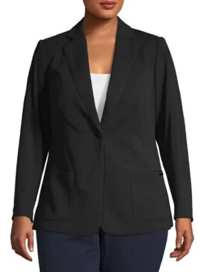 Calvin Klein Plus Notch Collar Blazer In Black