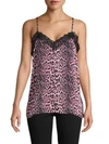 ENDLESS ROSE Leopard-Print Lace-Trim Camisole
