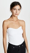 CUSHNIE STRAPLESS FITTED KNIT TOP