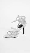 OFF-WHITE Crystal Satin Zip Tie Sandals