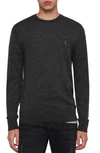 Allsaints Mode Slim Fit Wool Sweater In Cinder Black Mouline