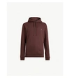 Allsaints Raven Logo-embroidered Cotton-fleece Hoody In Oxbloodred
