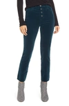Ag The Isabelle Button High Waist Ankle Straight Leg Jeans In Royal Loon