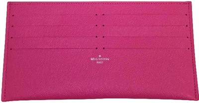 Pre-owned Louis Vuitton Pochette Felicie Card Holder Insert Hot Pink