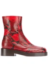 MARNI MARNI WOMEN'S RED LEATHER ANKLE BOOTS,TCMS003104LV84800R66 37.5