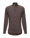 Grey Daniele Alessandrini Solid Color Shirt In Dark Brown