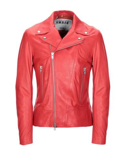 Sword 6.6.44 Biker Jacket In Red