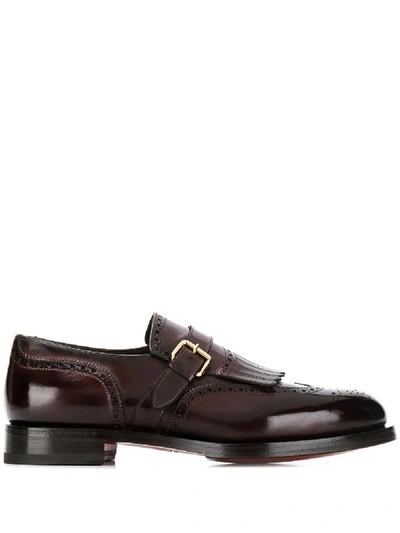 Santoni Leather Loafer In Brown