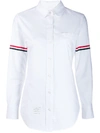 Thom Browne Grosgrain Armband Oxford Shirt In White