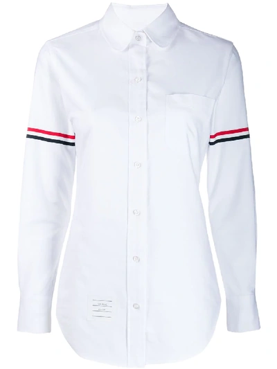 Thom Browne Grosgrain Armband Oxford Shirt In White