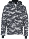 Aztech Mountain Nuke Suit Waterproof Camouflage-print Hooded Down Ski Jacket In Black