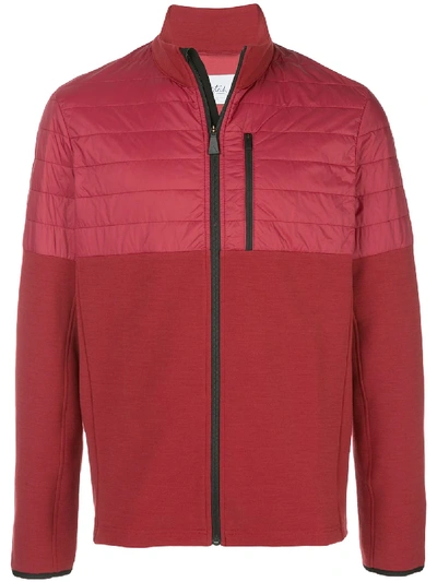 Aztech Mountain Smuggler Tech Fleece And Quilted Shell Zip-up Ski Mid-layer In Burgundy
