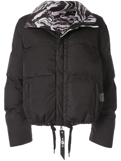 Kru Reversible Puffer Jacket In Black