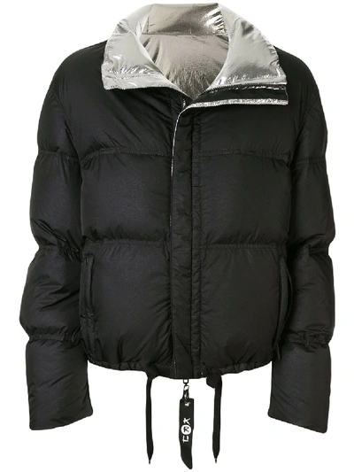 Kru Reversible Down Puffer Jacket In Black