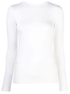 L Agence Tess Long Sleeve Stretch Jersey Top In White