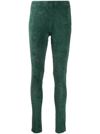 Arma Leather Skinny Trousers In Green