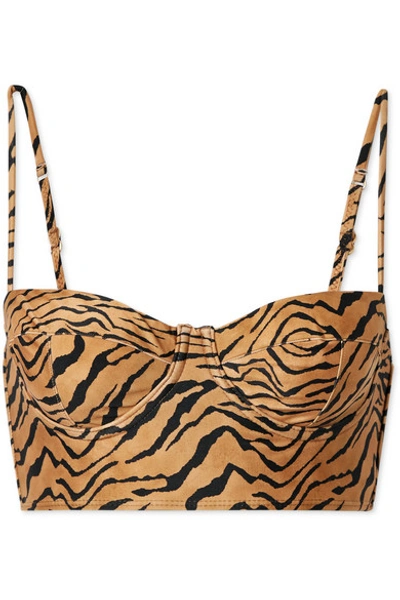 Vix Tiger-print Underwired Bikini Top In Sand