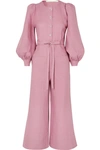 ANNA MASON JANE BELTED LINEN JUMPSUIT