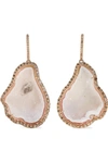 KIMBERLY MCDONALD 18-KARAT ROSE GOLD, GEODE AND DIAMOND EARRINGS