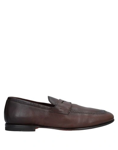 Santoni Loafers In Dark Brown