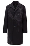 HUGO BOSS HUGO BOSS - AUTOMOBILE COAT IN WOOL AND CASHMERE WITH ELEPHANT EMBROIDERY - BLACK