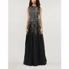 GIVENCHY EMBROIDERED SLEEVELESS WOOL-CREPE GOWN