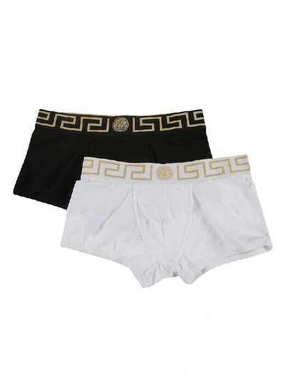 Versace Logo Briefs In Black/white