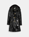 COACH COACH RAINCOAT WITH HORSE AND CARRIAGE PRINT LINING - WOMEN'S,88380 BLK 6