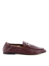 TOD'S METAL DOUBLE T DETAILED LEATHER LOAFERS