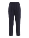 BRUNELLO CUCINELLI WOOL HIGH RISE PANTS WITH DARTS